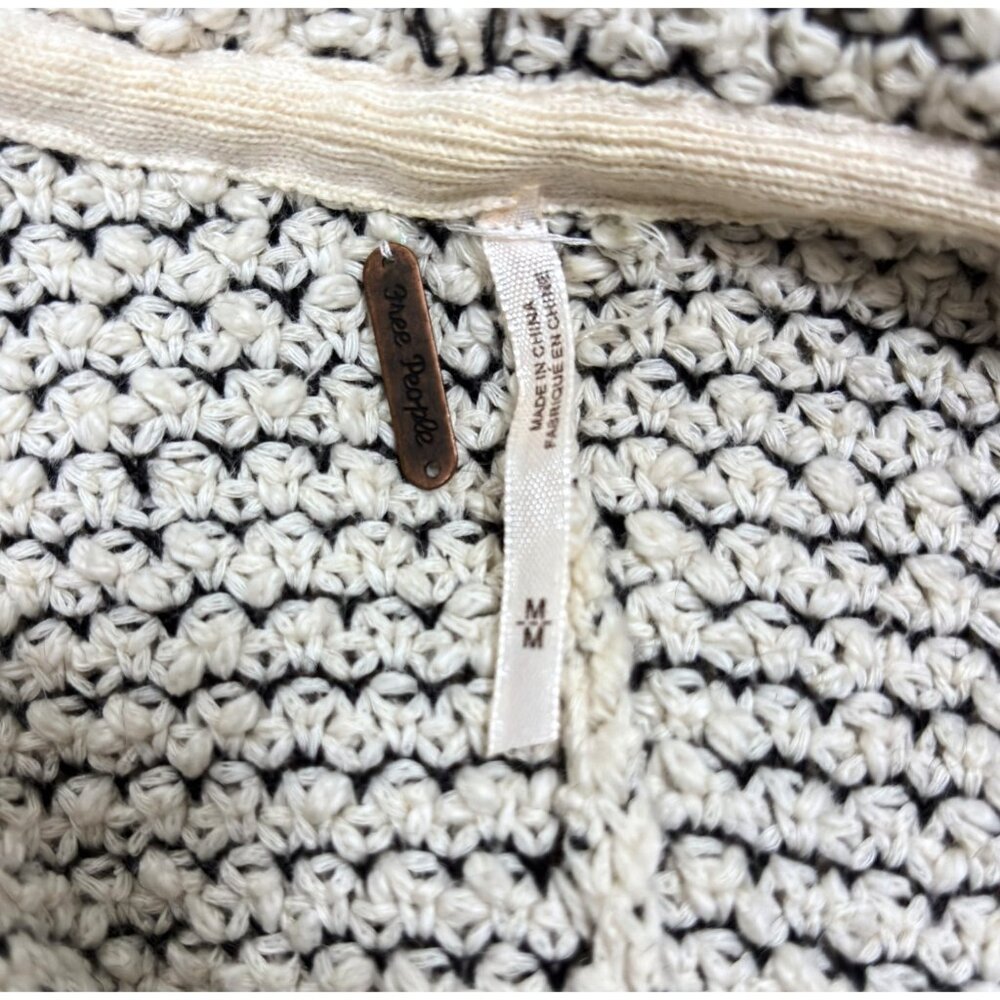 Free People Love Me Tender Fringe Open Front Hooded Cardigan Cotton - Medium - Picture 5 of 6